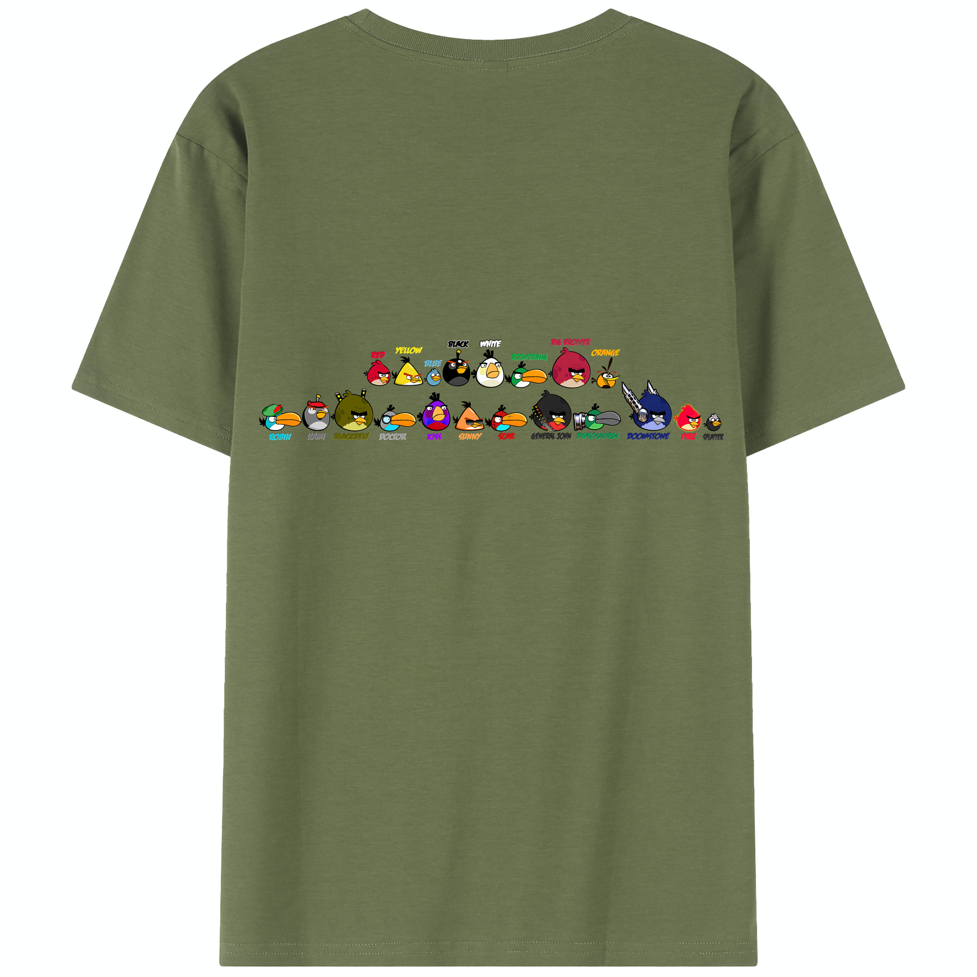 （画像用） Angry Birds アングリーバード 綿100％半袖Tシャツ（背面プリント）